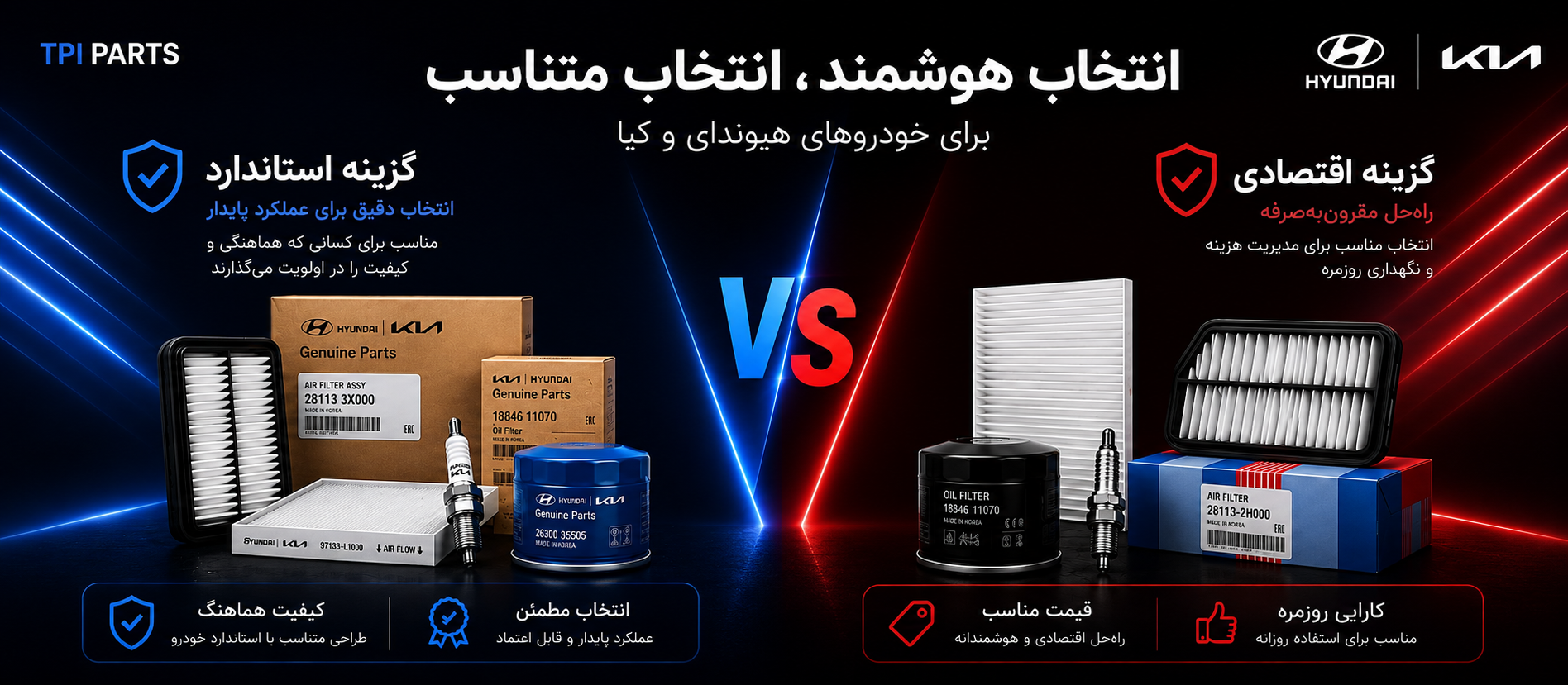 انتخاب هوشمند، عملکرد مطمئن - مقایسه قطعات اصلی و قطعات اقتصادی هیوندای و کیا